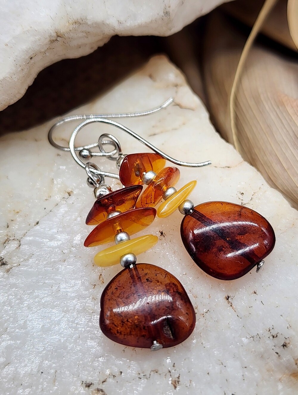 Genuine Baltic AmberLightweight Silver Earrings Amber Jewelry